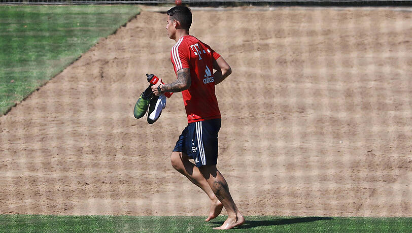 Der Kolumbianer James Rodríguez beim Reha-Programm in München. Der Kolumbianer James Rodríguez beim Reha-Programm in München.