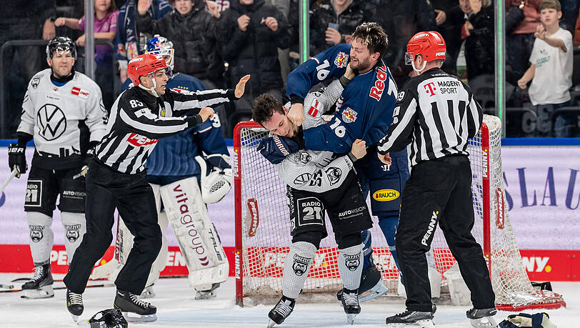 Verwechselte die Sportart: Konrad Abeltshauser und Wolfsburgs Andy Miele prügelten sich nach dem Spiel.
