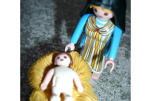 Liebe zum Detail: Maria mit dem Jesuskind in der Krippe.