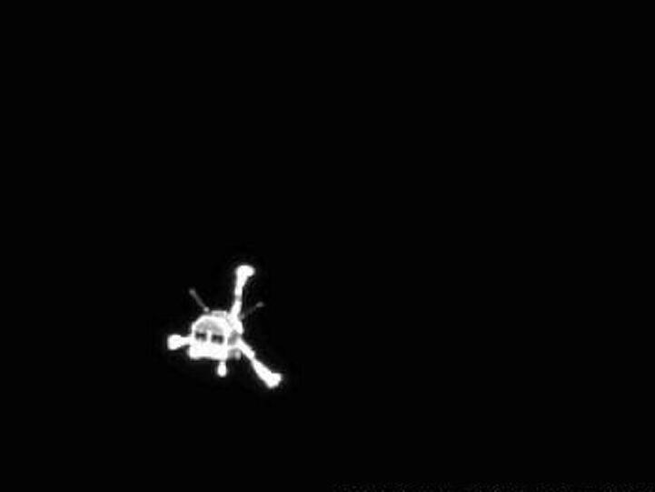 "Philea" auf großem Flug, kurz nach Trennung von Sonde Rosetta