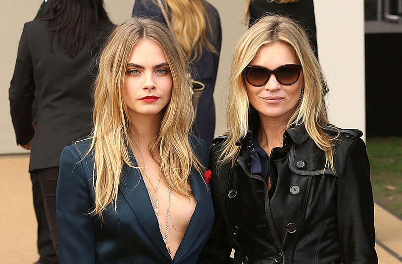Bei einer Burberry-Show im September 2014 war zwischen Cara Delevigne und Kate Moss noch alles in bester Ordnung.