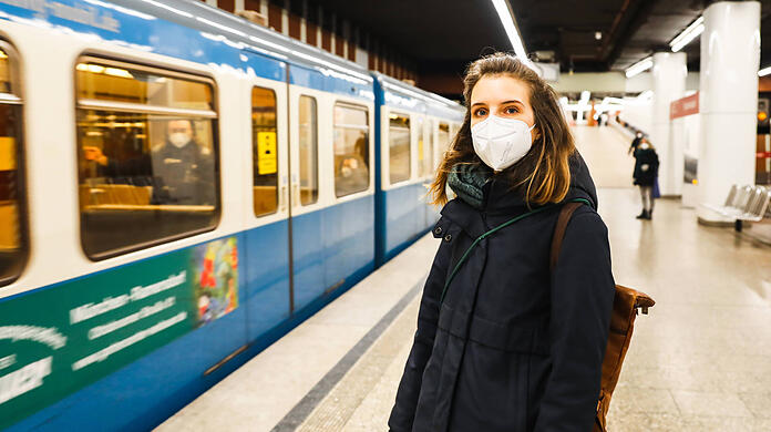 FFP2 Maske München Ubahn, U-Bahn