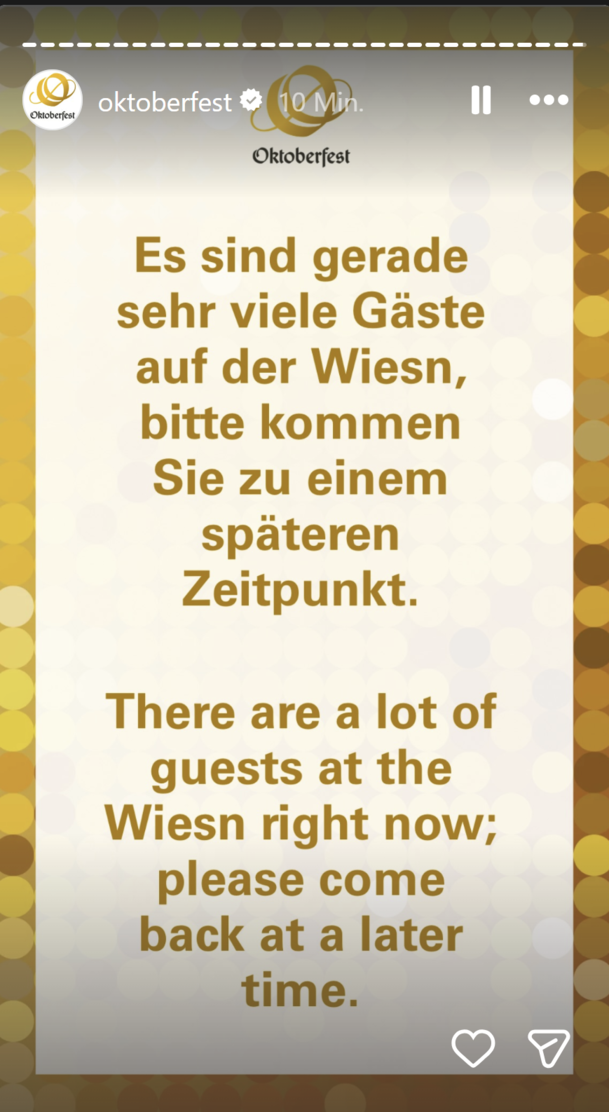 Auf dem München-Portal Oktoberfest empfiehlt die Stadt zu einem späteren Zeitpunkt wieder auf die Wiesn zu kommen. Auf dem München-Portal Oktoberfest empfiehlt die Stadt zu einem späteren Zeitpunkt wieder auf die Wiesn zu kommen.