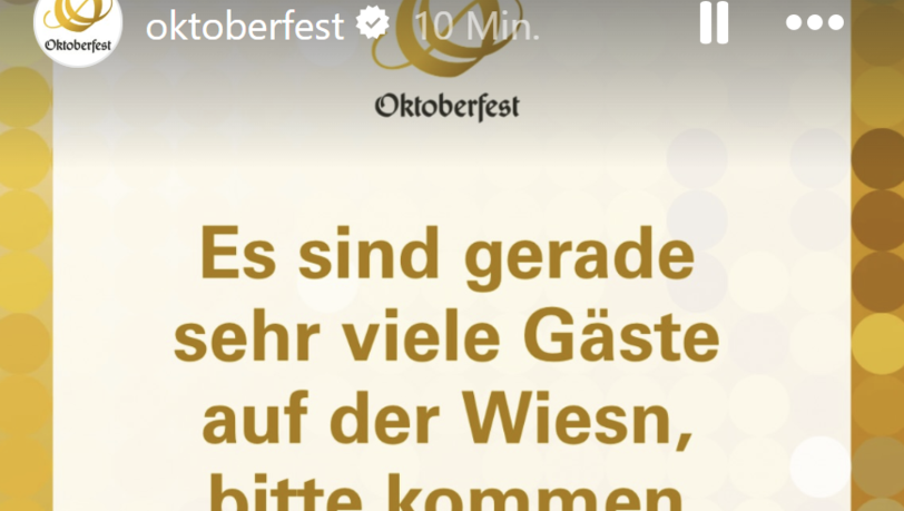 Auf dem München-Portal Oktoberfest empfiehlt die Stadt zu einem späteren Zeitpunkt wieder auf die Wiesn zu kommen. Auf dem München-Portal Oktoberfest empfiehlt die Stadt zu einem späteren Zeitpunkt wieder auf die Wiesn zu kommen.