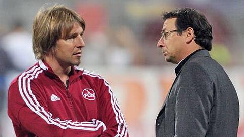 Kriegsrat: Club-Trainer Michael Oenning (links) und Manager Martin Bader.
