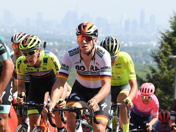 Der deutsche Meister Pascal Ackermann (vorn) hat für den ersten deutschen Eschborn-Frankfurt-Sieg seit acht Jahren gesorgt.