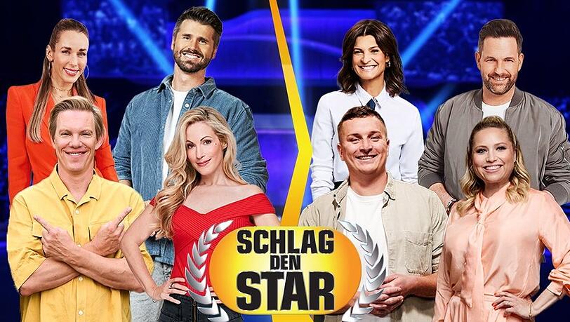 F&uuml;r ProSieben (linke Seite) starteten Annemarie Carpendale, Thore Sch&ouml;lermann, Simon Gosejohann und Andrea Kaiser. Zum Team Sat.1 geh&ouml;rten Marlene Lufen, Matthias Killing, Aaron Troschke und Caroline Frier.