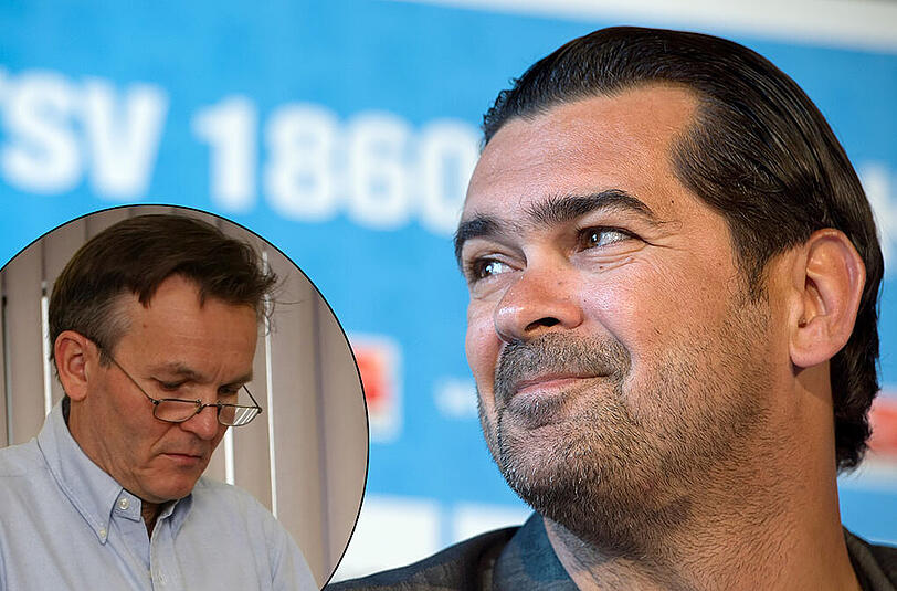 Haben sich nichts mehr zu sagen: Alois Englhard (l.) und Löwen-Sportchef Gerhard Poschner.