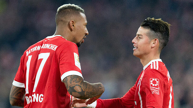 Gegen Hertha BSC außen vor: Jérôme Boateng (links) und James Rodríguez.
