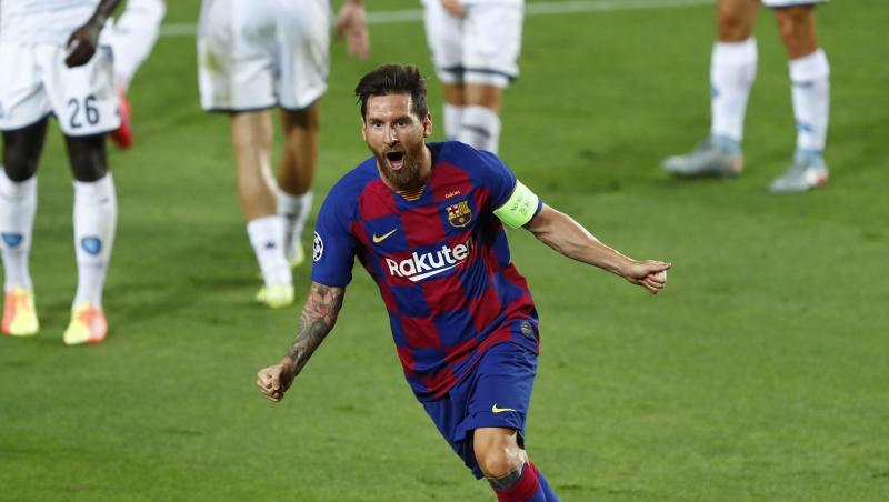 Lionel Messi bejubelt sein Tor zum 2:0 für den FC Barcelona gegen den SSC Neapel. Lionel Messi bejubelt sein Tor zum 2:0 für den FC Barcelona gegen den SSC Neapel.