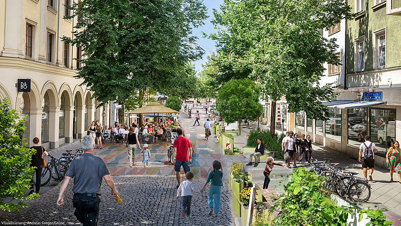 So soll sie einmal aussehen: Die Fußgängerzone in der Weißenburger Straße.