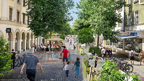 So soll sie einmal aussehen: Die Fußgängerzone in der Weißenburger Straße.