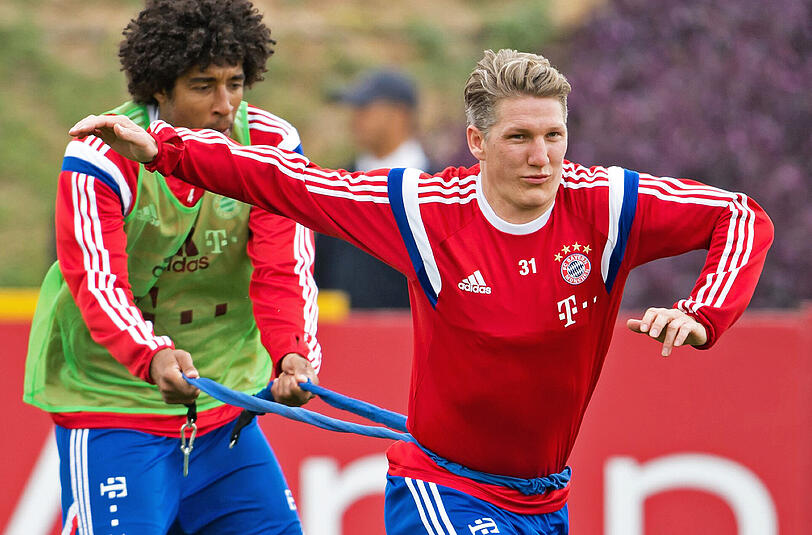 Nach kurzer Trainingspause schon wieder zurück auf dem Rasen: Bastian Schweinsteiger