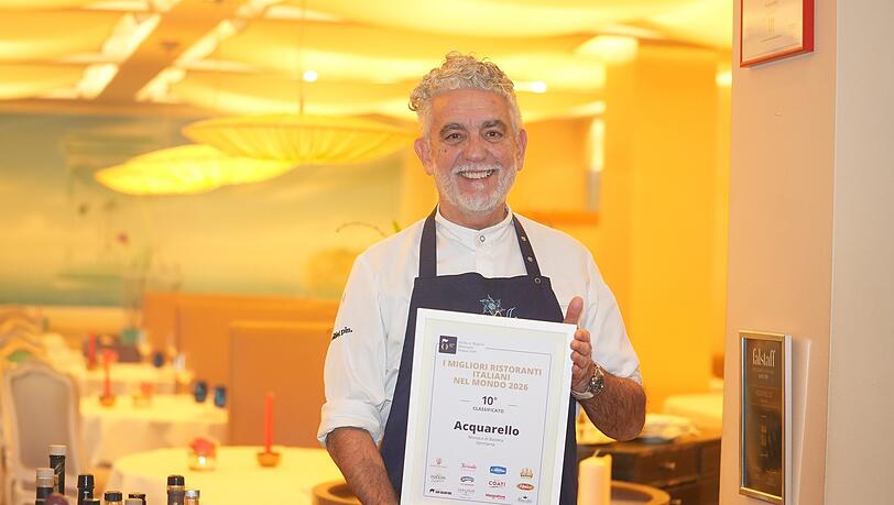 Mario Gamba's Acquarello wurde bei den renommierten &bdquo;50 Top Italy Awards&ldquo; zum zehntbesten italienischen Restaurant der Welt gek&uuml;rt und steht damit an der Spitze in Deutschland.