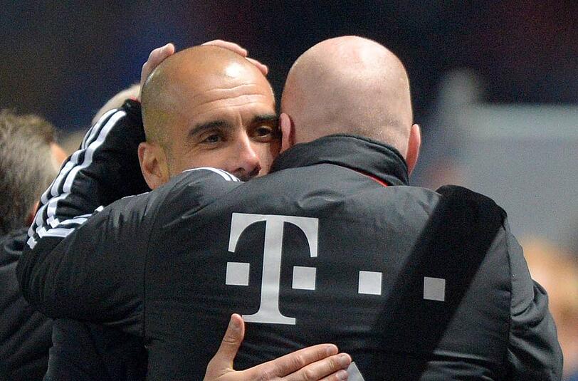"Ich finde, er ist etwas Besonderes." - 
Bayerns Sportvorstand Matthias Sammer mit Trainer Pep Guardiola