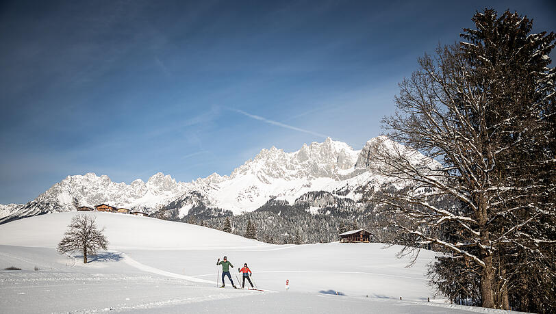 Langlaufen vor einer eindrucksvollen Kulisse – möglich in der Region St. Johann in Tirol. Langlaufen vor einer eindrucksvollen Kulisse – möglich in der Region St. Johann in Tirol.