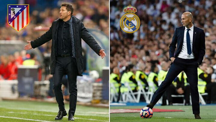 Das Derby Madridista oder auch: Diego Simeone gegen Zinedine Zidane. Das Derby Madridista oder auch: Diego Simeone gegen Zinedine Zidane.