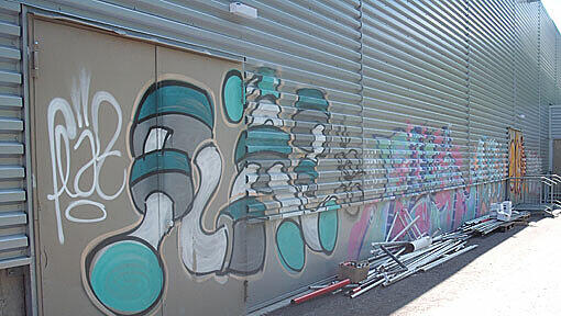 Die "Werke" des überführten Graffiti-Sprühers in der Balanstraße Die "Werke" des überführten Graffiti-Sprühers in der Balanstraße