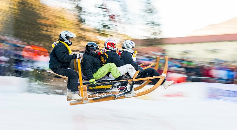 Impressionen vom Hornschlittenrennen in Garmisch-Partenkirchen
