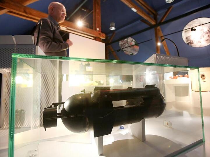 "Dagoberts" Mini-U-Boot im Hamburger Polizeimuseum.