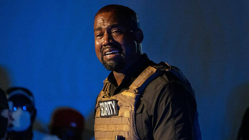 Kanye West während seines ersten Wahlkampfauftritts