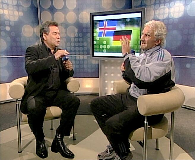 Der fast schon legendäre Ausraster von Rudi Völler nach dem 0:0 gegen Island bei der EM-Qualifikation 2003 mit Waldemar Hartmann