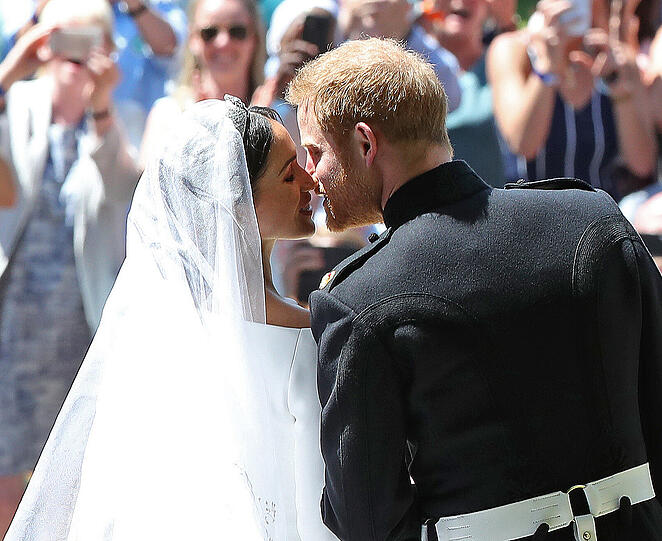 Meghan Markle und Prinz Harry: Erster Kuss als Mann und Frau