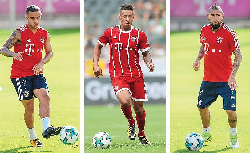 Thiago, Corentin Tolisso und Arturo Vidal sind nur drei Kandidaten, die um die Plätze im zentralen Mittelfeld kämpfen.