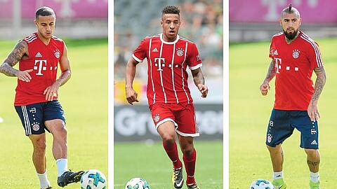 Thiago, Corentin Tolisso und Arturo Vidal sind nur drei Kandidaten, die um die Plätze im zentralen Mittelfeld kämpfen.