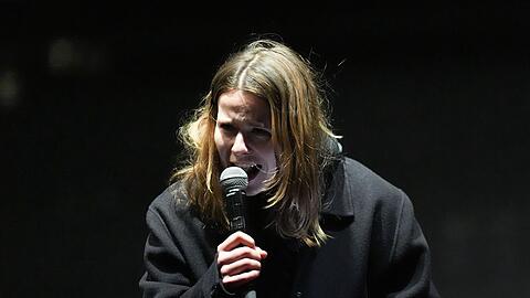 Luisa Neubauer sprach zum Abschluss der Kundgebung.