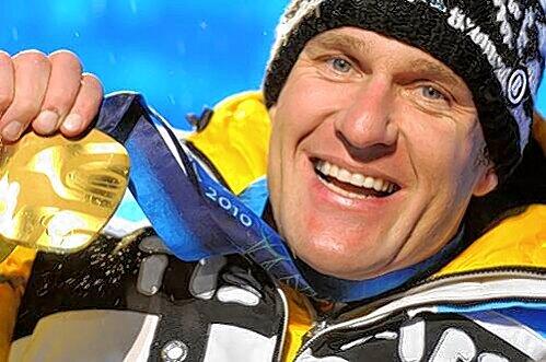 Feierte auf der Medal's Plaza sein zweites Gold: Monoski-Fahrer Martin Braxenthaler.