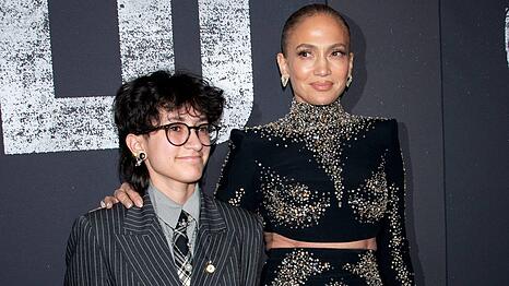 Emme und Jennifer Lopez im M&auml;rz 2025 in New York.