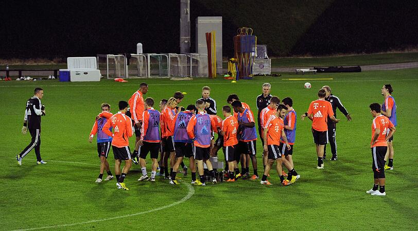 Die Bayern bei der ersten Trainingseinheit.