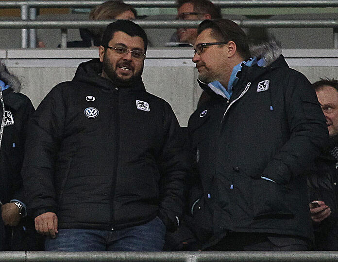 1860-Sponsor Hasan Ismaik und Präsident Gerhard Mayrhofer werden beide gegen Karlsruhe im Stadion sein.