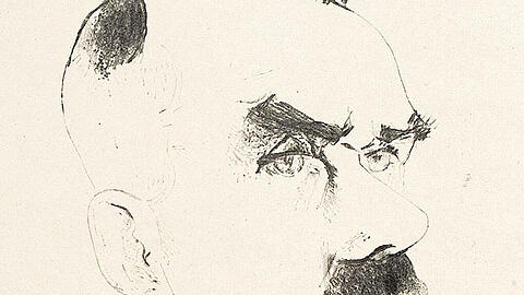 Thomas Mann gezeichnet von Schülein.