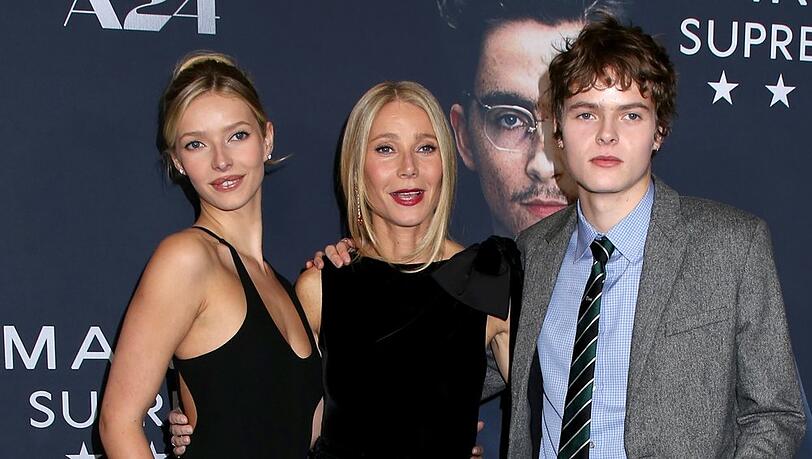 Gwyneth Paltrow (m.) mit ihrer Tochter Apple und ihrem Sohn Moses.