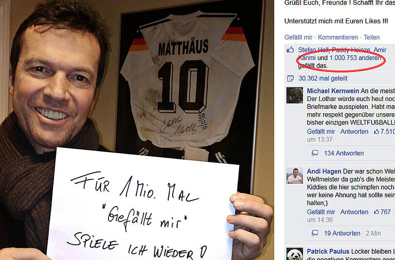 Die Millionen-Grenze ist geknackt. Jetzt muss Matthäus sein Versprechen einlösen.