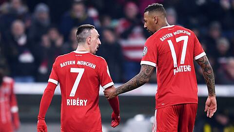 Franck Ribéry (l.) und Jérôme Boateng haben 2013 zusammen das Triple gewonnen.