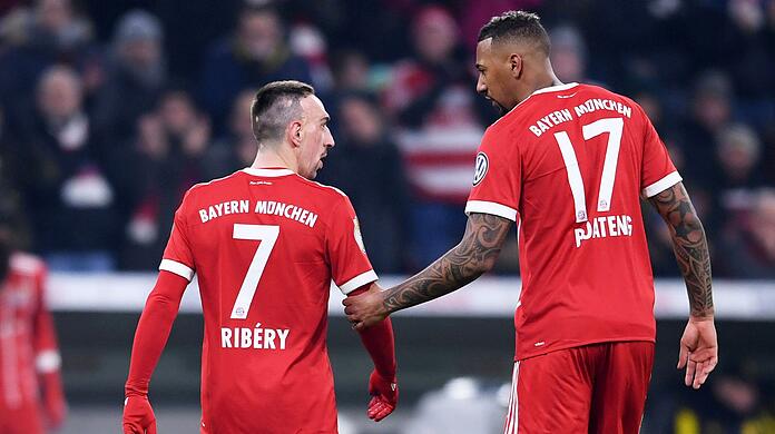Franck Ribéry (l.) und Jérôme Boateng haben 2013 zusammen das Triple gewonnen.