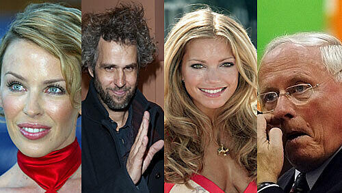 Kylie Minogue, Christoph Schlingensief, Sylvie van der Vaart und Oskar Lafontaine Kylie Minogue, Christoph Schlingensief, Sylvie van der Vaart und Oskar Lafontaine