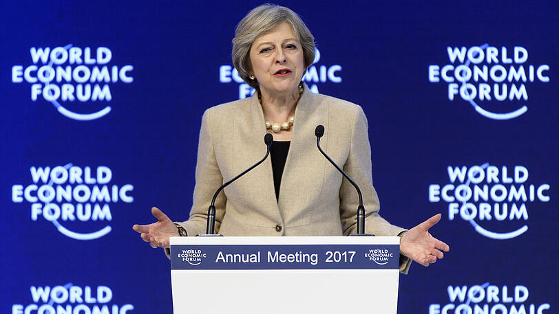 Die britische Premierministerin Theresa May warb beim Weltwirtschaftsforum in Davos für ihren Brexit-Kurs.