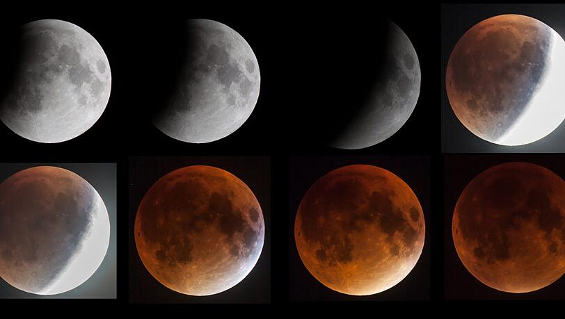 Die Phasen der Mondfinsternis. Die Phasen der Mondfinsternis.