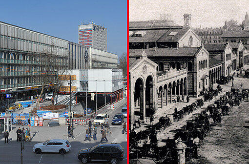 Von Friedrich Bürkleins &bdquo;Centralbahnhof&ldquo; ist leider nichts mehr übrig geblieben &ndash; die gut erhaltenen Reste wurden in den 50er Jahren gesprengt. Der heutige Hauptbahnhof ist 1960 fertig geworden.