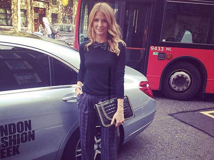 Millie Mackintosh auf dem Weg zur Londoner Fashion Week