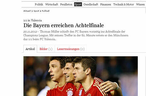 "Thomas Müller schießt den FC Bayern ins Achtelfinale". Das ist der einhellige Tenor der deutschen Blätter.