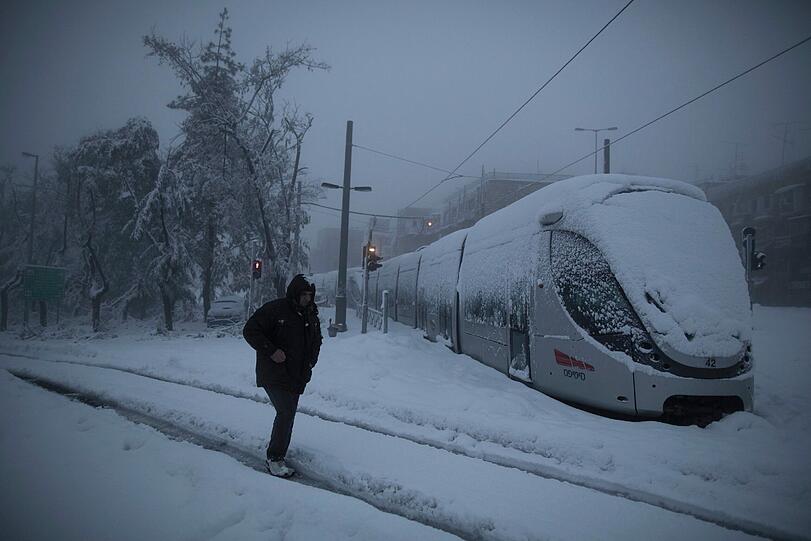 Schneesturm in Israel - Die Bilder