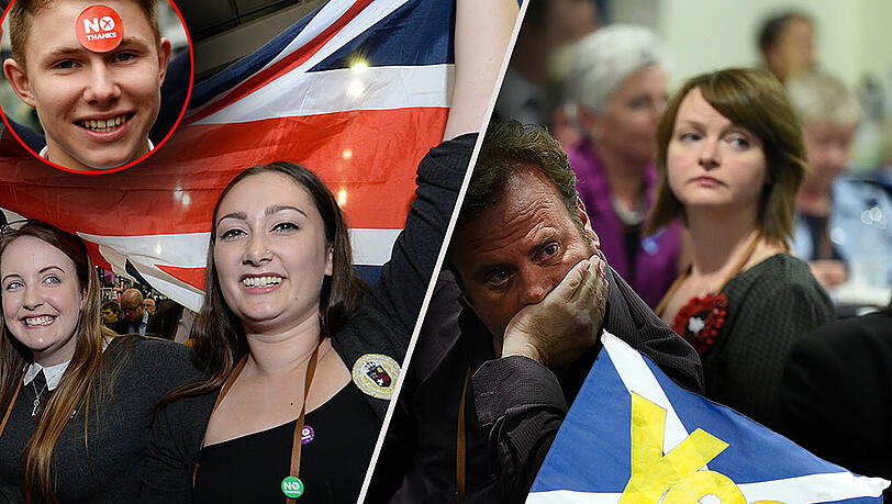 Jubel und Tränen nach der Abstimmung in Schottland.
