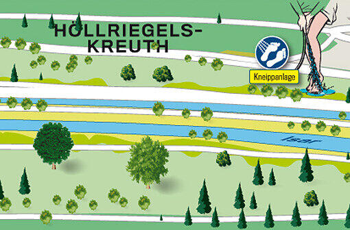 Höhe Höllriegelskreuth: Am linken Isarwerk-Kanalufer ist für müde Füße eine Kneippanlage eingerichtet worden.