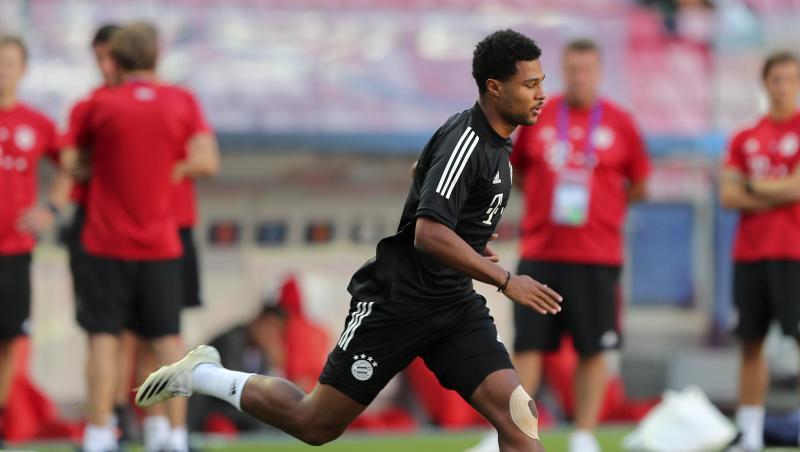 Serge Gnarby vom FC Bayern München bei einer Trainingseinheit.