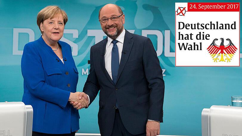 Beim TV-Duell waren Kanzlerin Merkel und Herausforderer Schulz nicht immer einer Meinung. Nun folgte im Radio der nächste Schlagabtausch. Beim TV-Duell waren Kanzlerin Merkel und Herausforderer Schulz nicht immer einer Meinung. Nun folgte im Radio der nächste Schlagabtausch.
